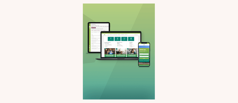 WOBCOM-Kundenportal auf Laptop, Tablet und Smartphone