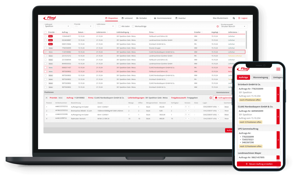 Web-App und mobile App nebeneinander