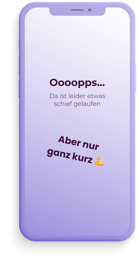 Fehlermeldung der App auf einem Smartphone