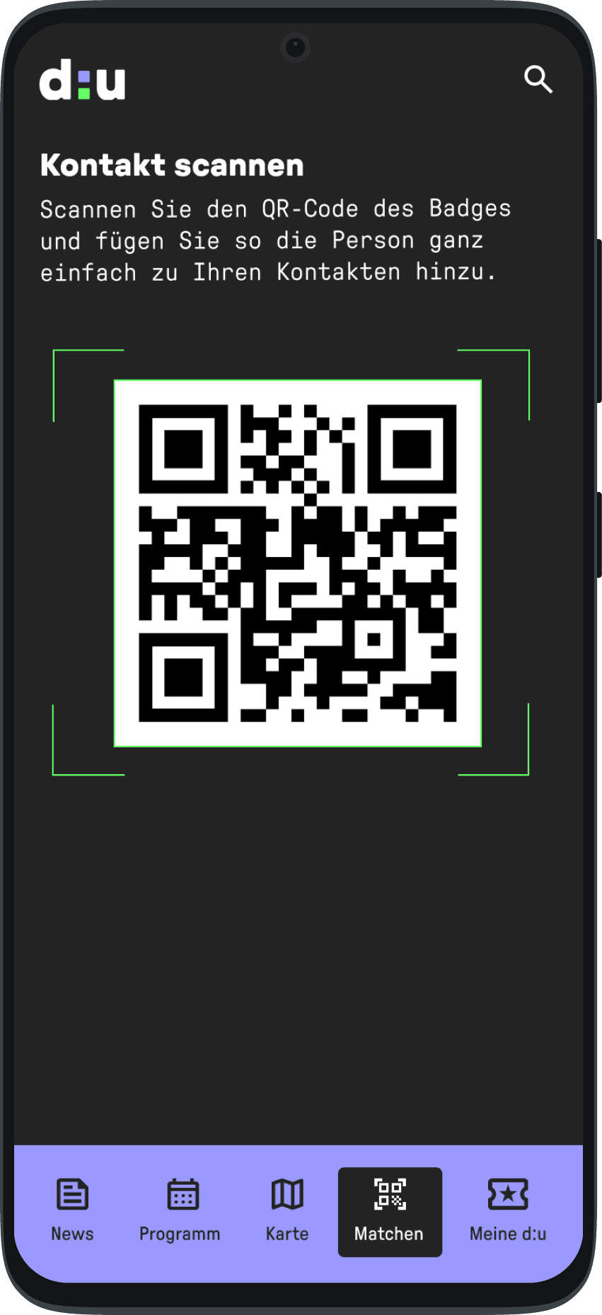 QR-Code-Scanner zum Austausch von Kontaktdaten