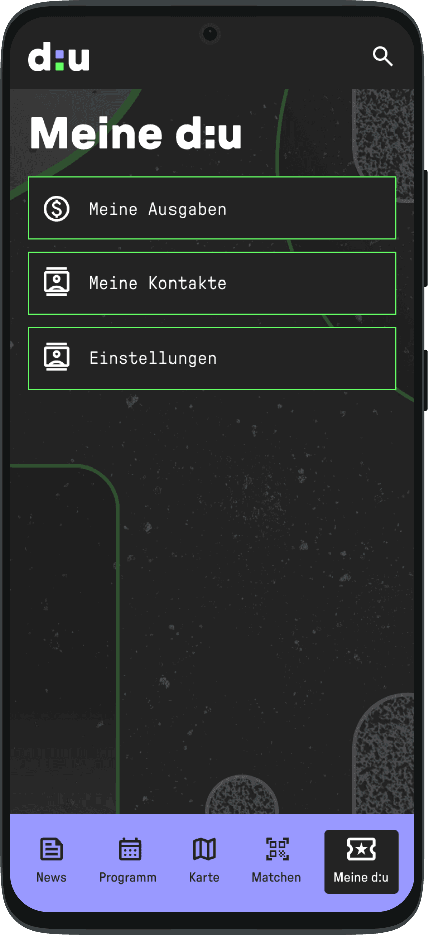 Profilbereich der data:unplugged App