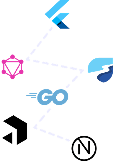 Eingesetzte Technologien: Flutter, GraphQL, Go, Payload und Next.js