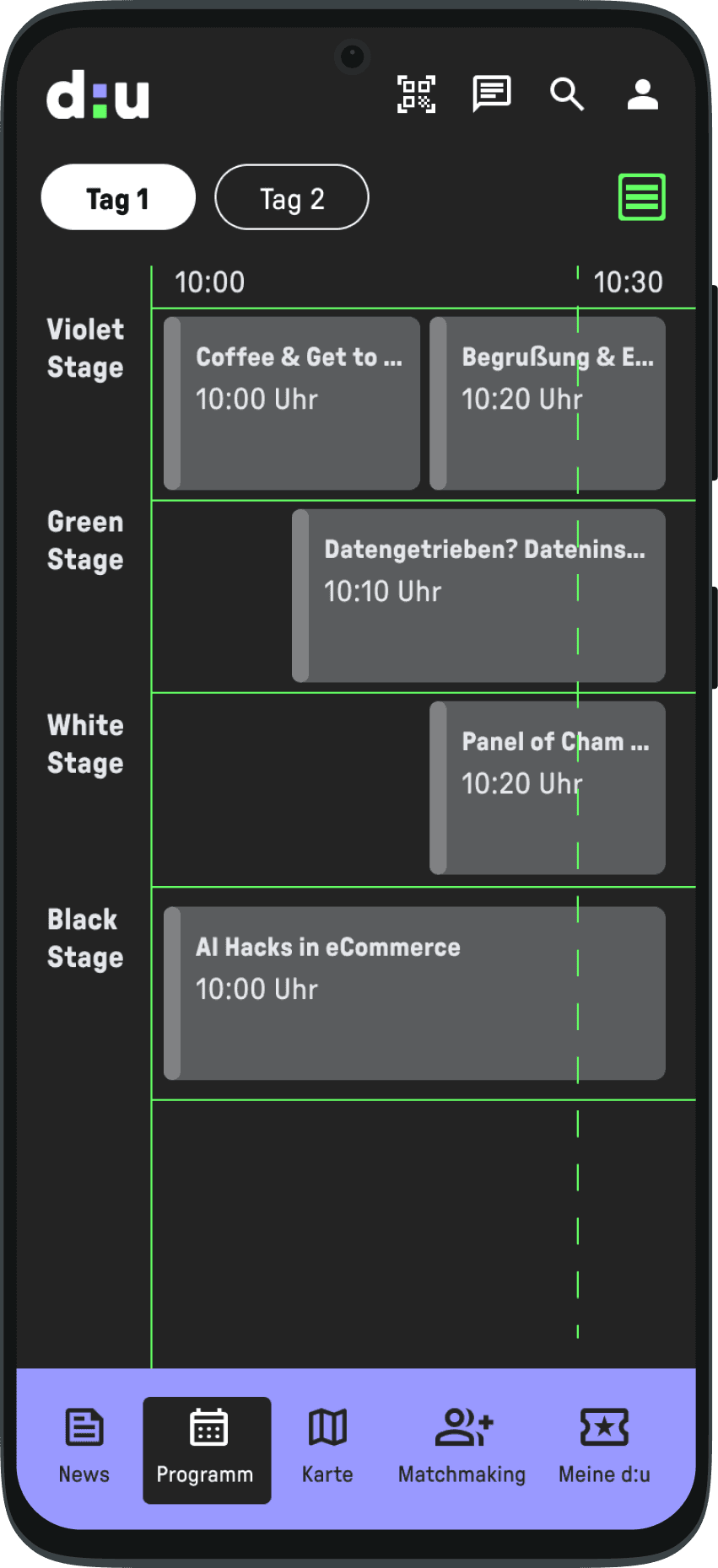 Timetable der data:unplugged App