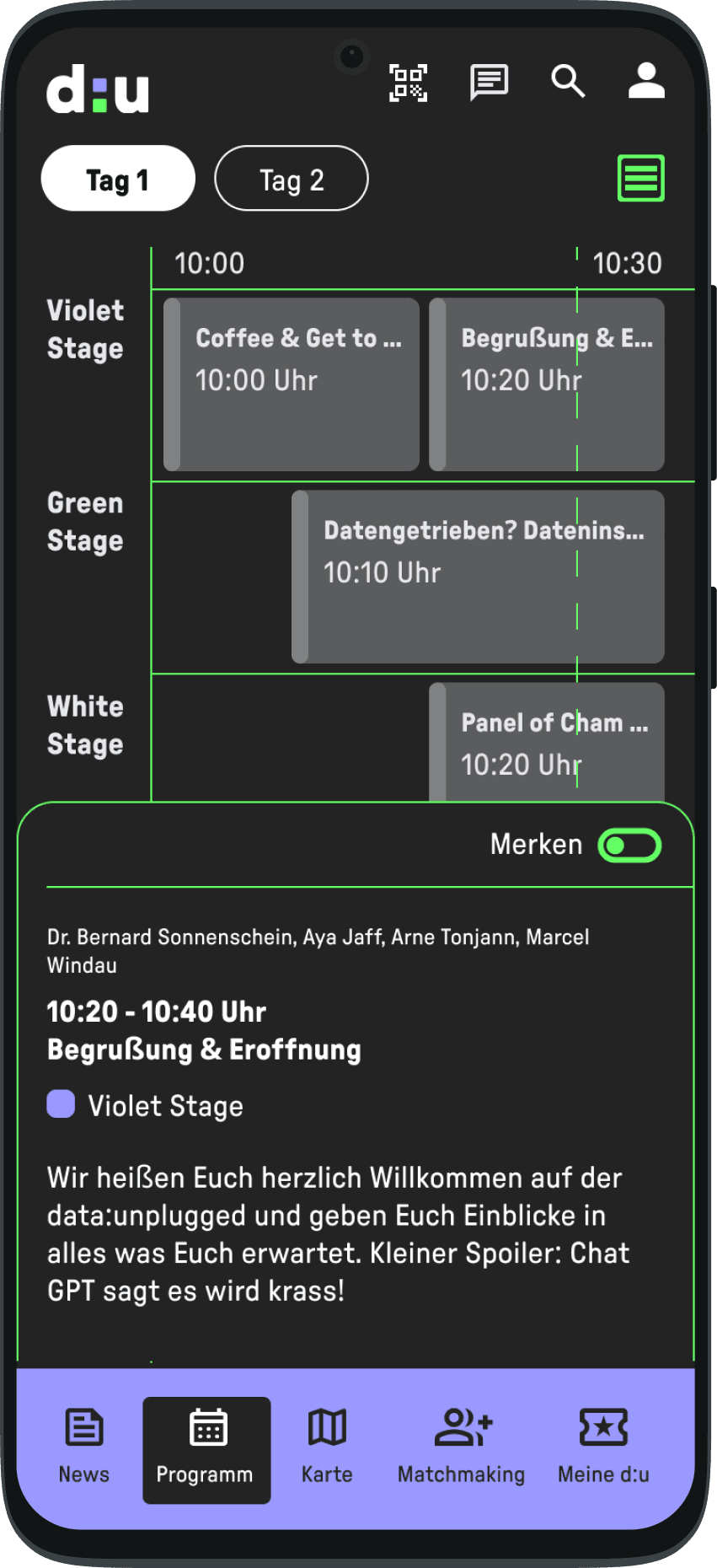 Detailansicht einer Veranstaltung im Timetable