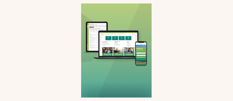 WOBCOM-Kundenportal auf Laptop, Tablet und Smartphone