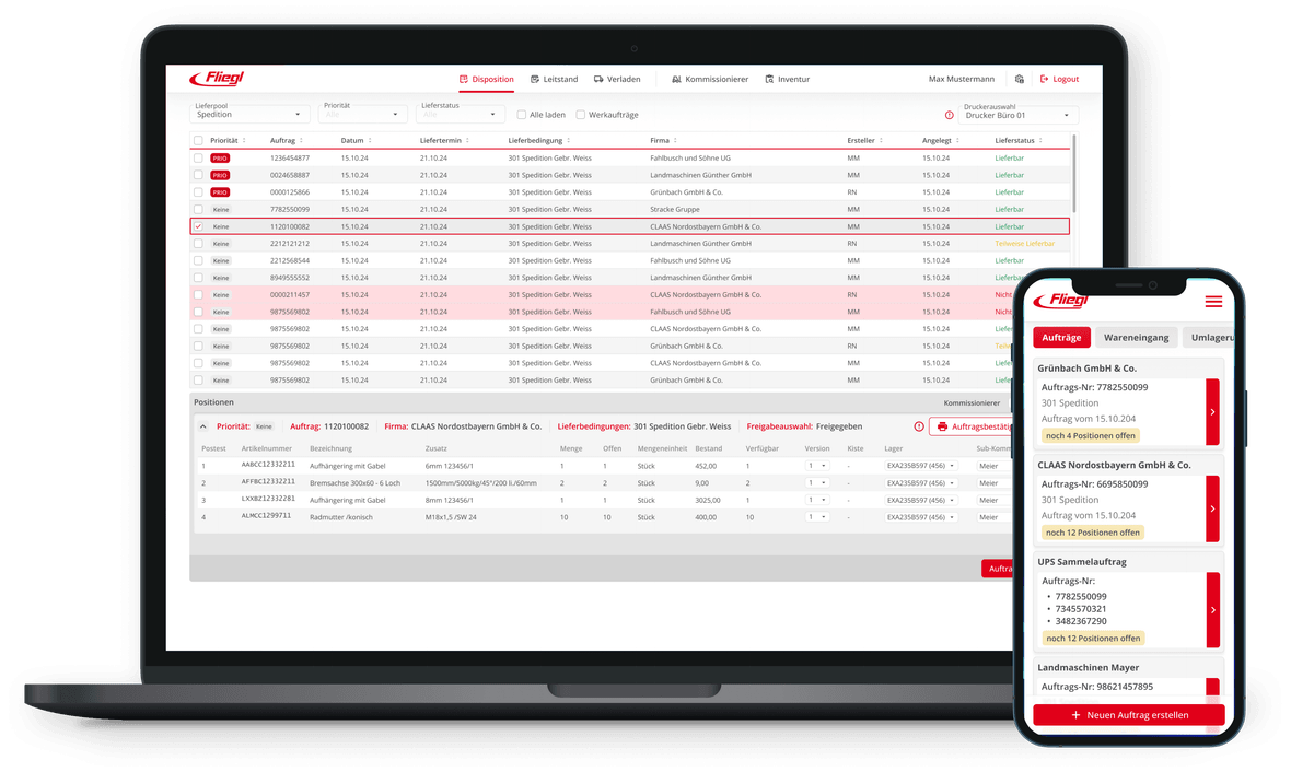 Web-App und mobile App nebeneinander