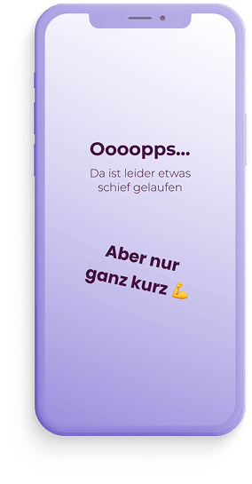 Fehlermeldung der App auf einem Smartphone