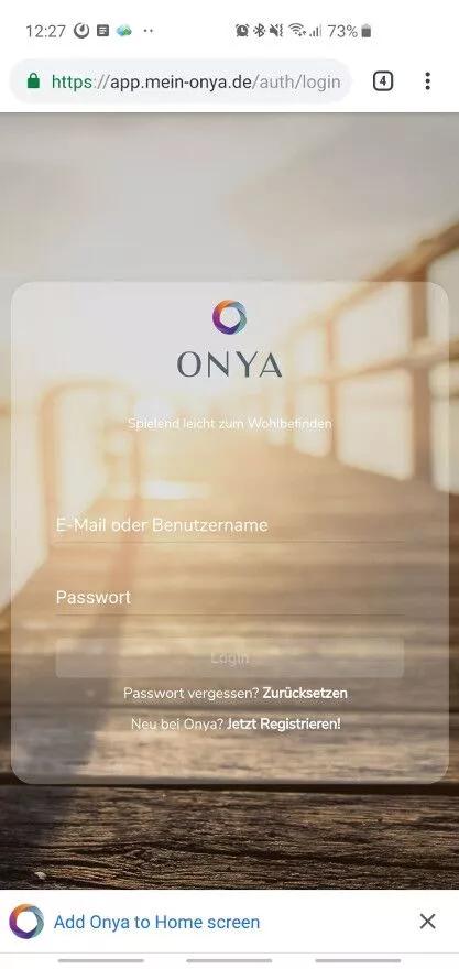 Screenshot der App Onya