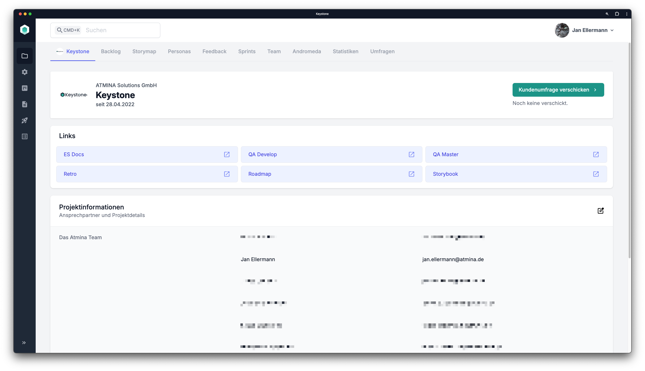 Keystone - Details eines Projektes