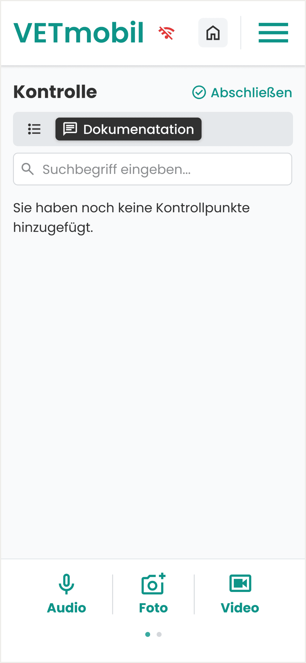 Kontrolle in der VetMobil App
