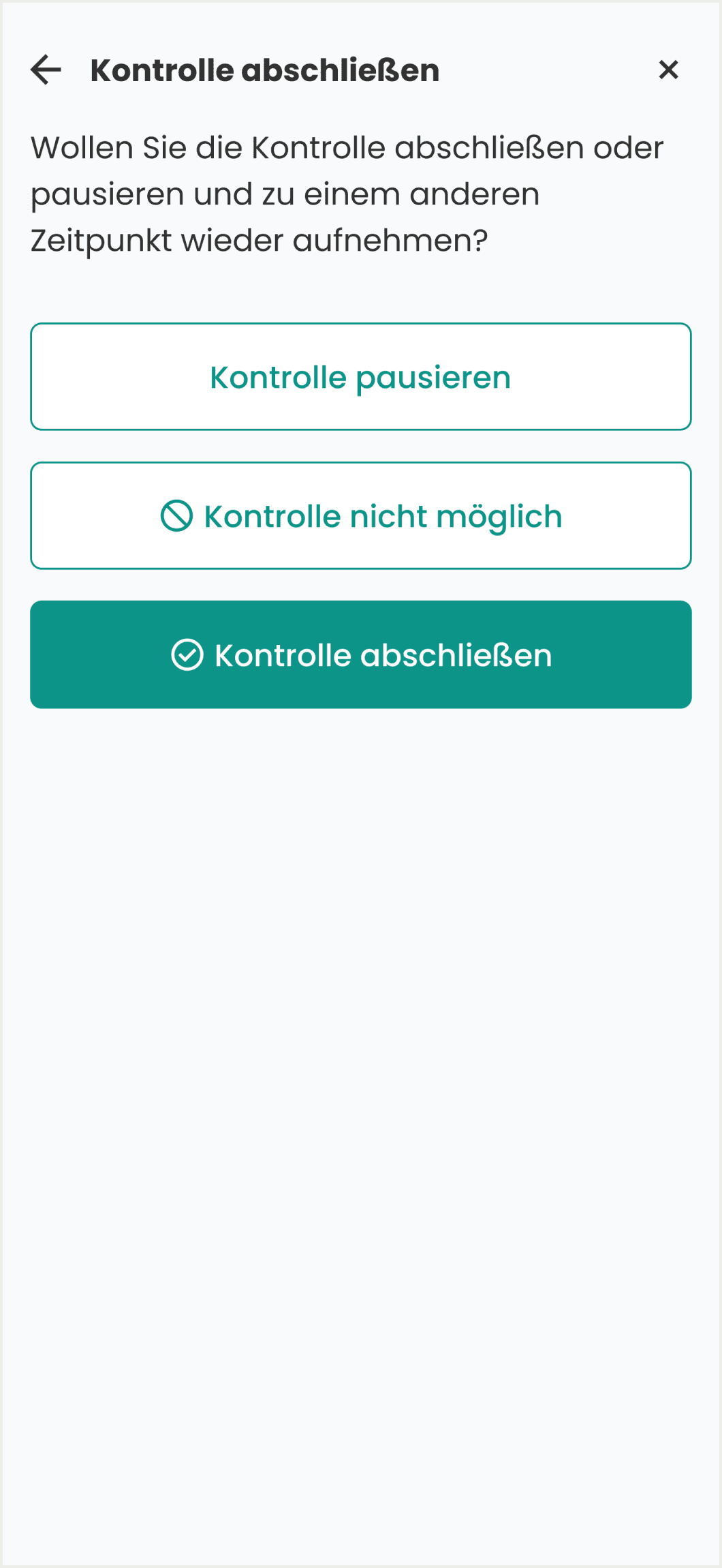 Kontrolle in der VetMobil App