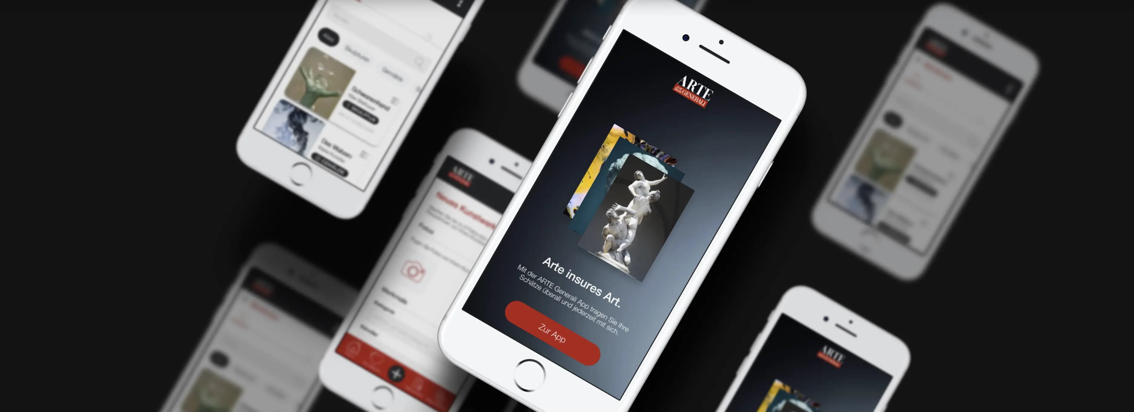 Ein Smartphone mit der App der Arte Generali