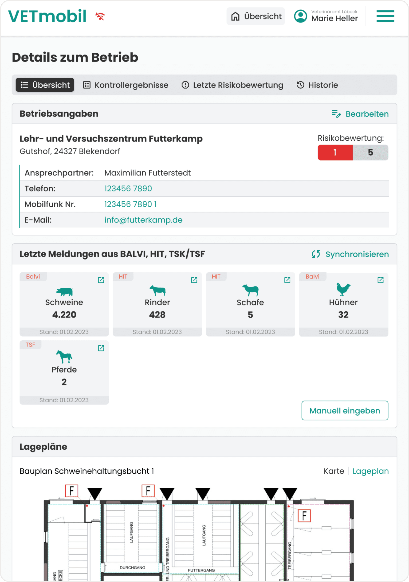 Kontrolle in der VetMobil App